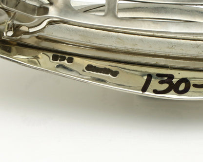 Navajo Hair Clip .925 Silver Green Spiderweb Turquoise Barrette C.80's