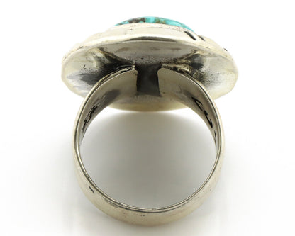 Navajo Ring 925 Silver Spiderweb Turquoise Signed C Montoya C.80's
