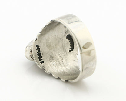 Navajo Ring .925 Silver Blue Green Arizona Turquoise Artist Signed Apache C.80's