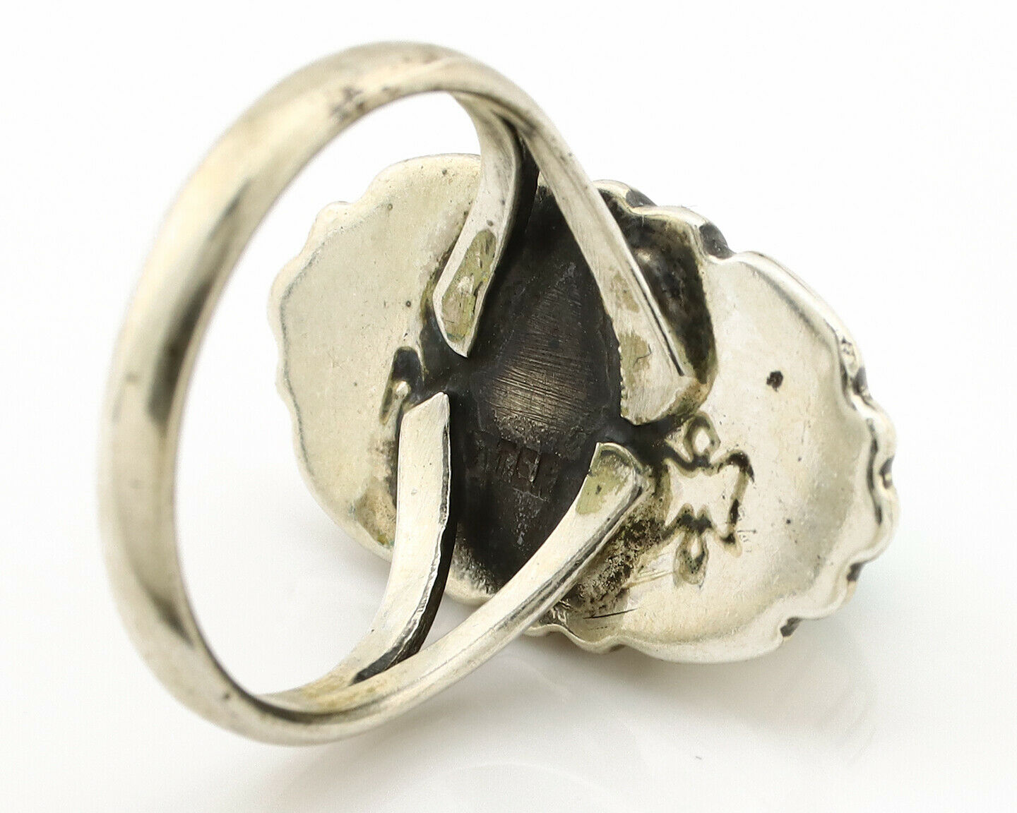 Navajo Ring .925 Silver Arizona Turquoise Signed M Montoya C.80's