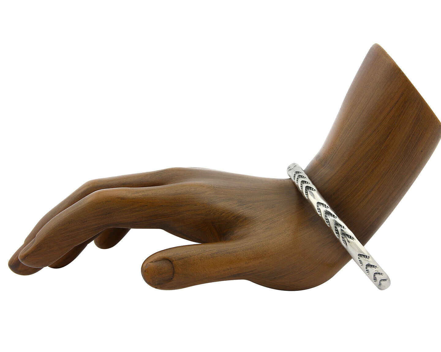 Navajo Bracelet .925 Silver Hand Stamped Arrow Head Artist I Montoya C80s