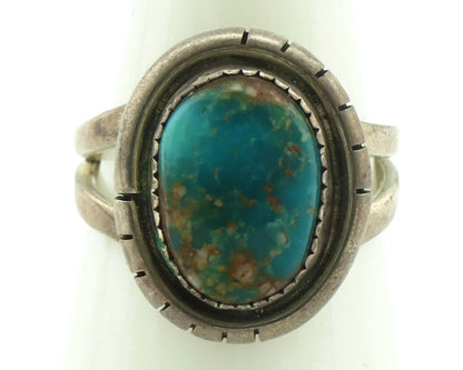 Navajo Ring 925 Silver Blue Turquoise Native American Artist C.80's