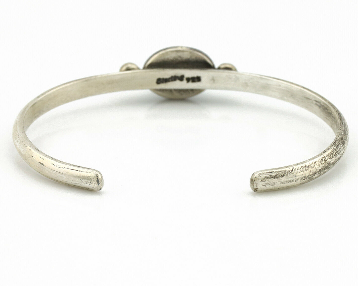 Navajo Bracelet .925 Silver Spiderweb Turquoise Native American Artist C.90's