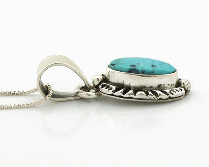 Navajo Necklace 925 Silver Kingman Turquoise Artist Signed Gecko C.80's