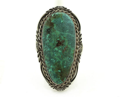 Navajo Ring 925 Silver Black Spiderweb Turquoise Artist Signed Billy Eagle C.80s