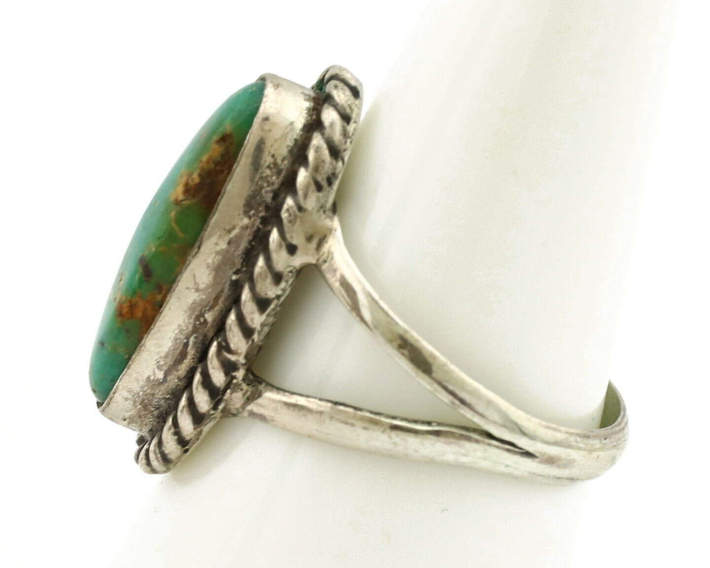 Navajo Ring .925 Silver Nevada Turquoise Artist Native American C.1980's