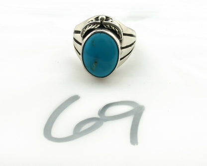 Navajo Ring .925 Silver Blue Southwest Turquoise Native Artist C.80's