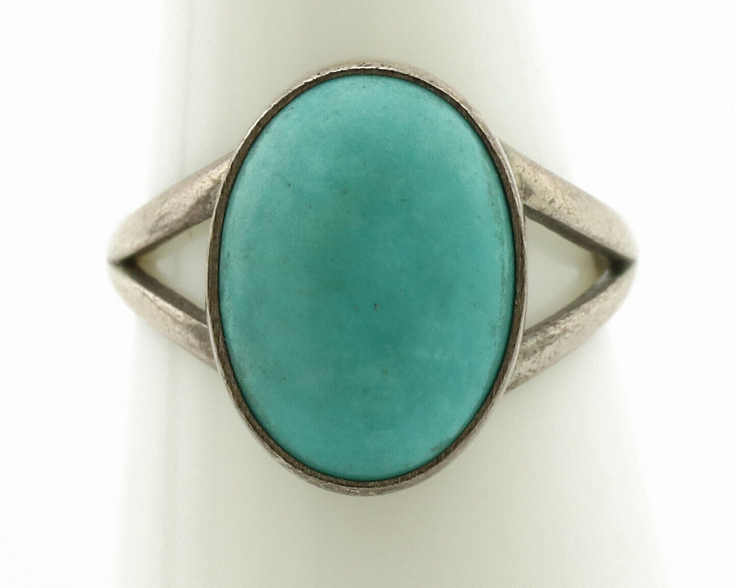 Navajo Ring .925 Silver Kingman Turquoise Native American Artist C.1980's