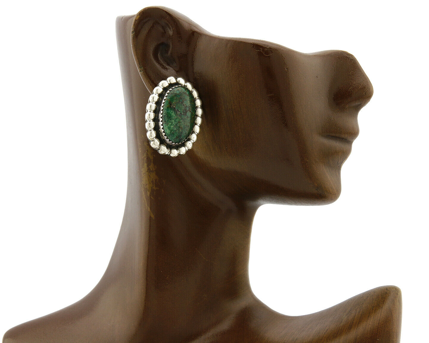 Women's Navajo Earrings .925 Silver Crescent Valley Turquoise Handmade Indian