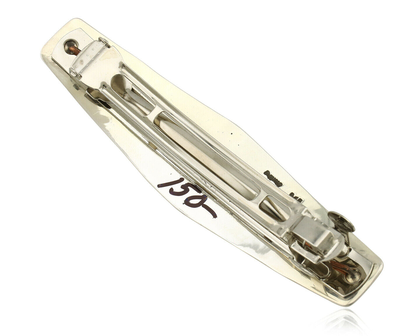 Navajo Hair Clip .925 Silver Sleeping Beauty Turquoise Native Barrette C.80's