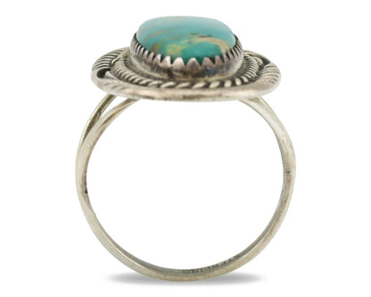 Navajo Ring .925 Silver Nevada Turquoise Native American Artist C.1980's