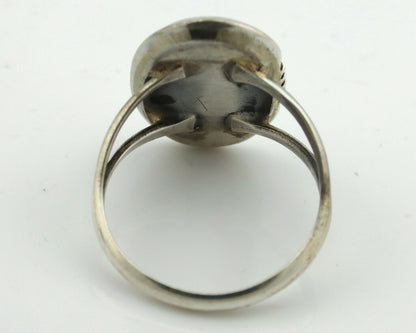 Navajo Ring .925 Silver Green Turquoise Native American Artist Handmade C.80's