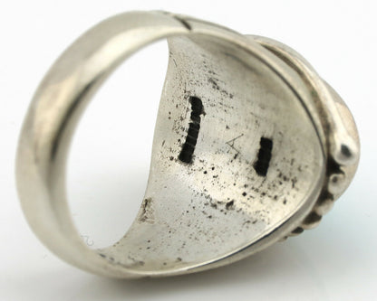 Navajo Ring .925 Silver Morenci Turquoise Native American Artist C.80's