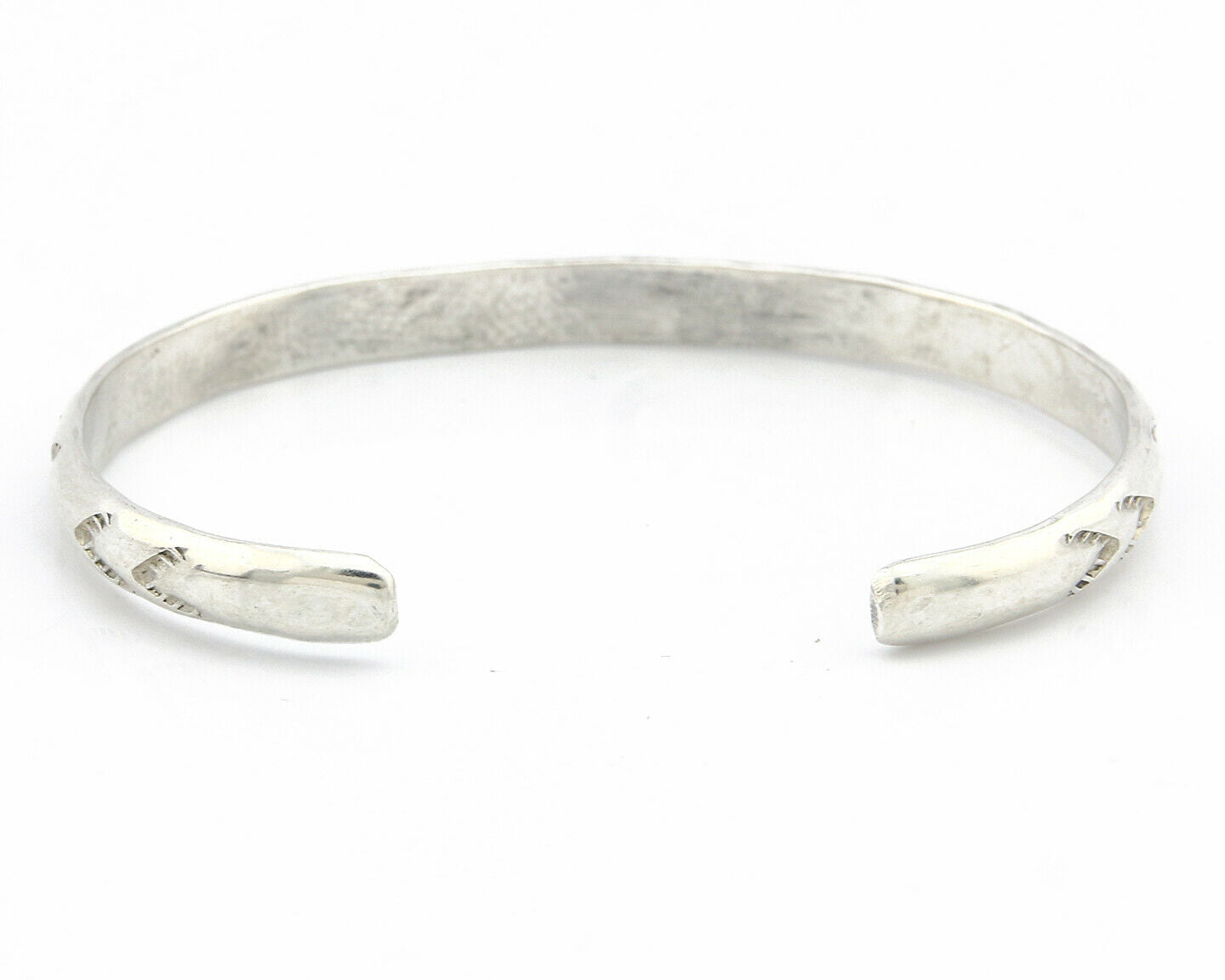 Navajo Bracelet .925 Silver Hand Stamped Arrow Head Artist Montoya C.80's