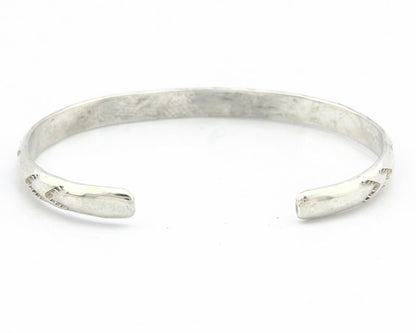Navajo Bracelet .925 Silver Hand Stamped Arrow Head Artist Montoya C.80's