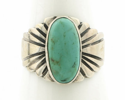 Navajo Ring .925 Silver Kingman Turquoise Artist Signed Apache C.80's