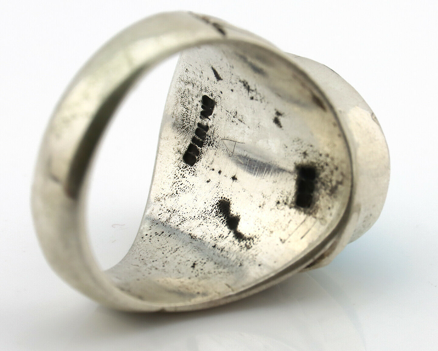 Navajo Ring .925 Silver Morenci Turquoise Native American Artist C.80's