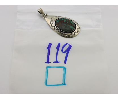 Navajo Pendant 925 Silver Spiderweb Turquoise Artist Signed C Montoya C.80's