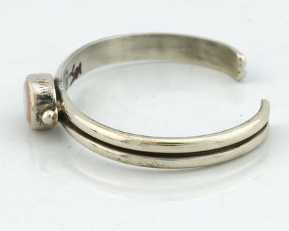 Navajo Bracelet .925 Silver White Sea Shell Native American Artist C.90's