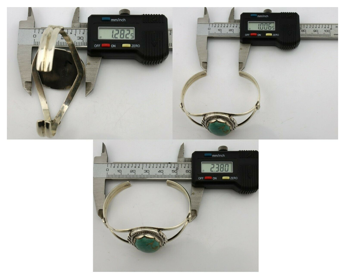 Navajo Bracelet .925 Silver Southwest Turquoise Apache Manufacturing C.80's