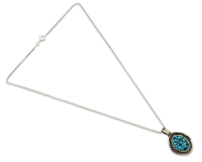 Navajo Necklace .925 Silver Sleeping Beauty Signed Anna Begay C.1980's
