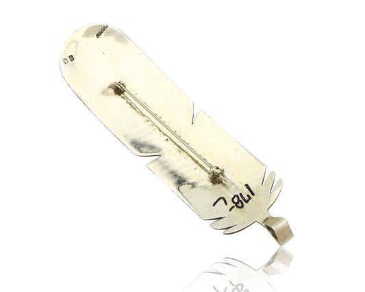 Navajo Hair Clip Barrette 925 Silver Hand Stamped Native Artist Signed BD C.80's