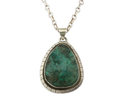 Navajo Necklace .925 Silver Blue Green Turquoise Native American Artist C.80's