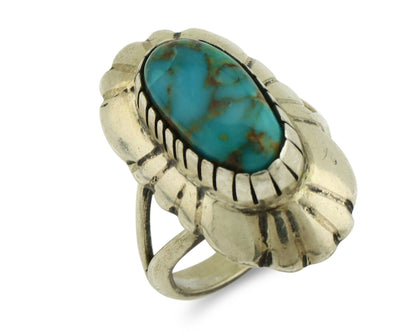 Navajo Ring .925 Silver Arizona Turquoise Signed M Montoya C.80's