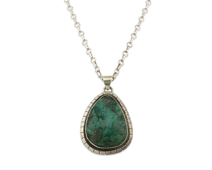Navajo Necklace .925 Silver Blue Green Turquoise Native American Artist C.80's