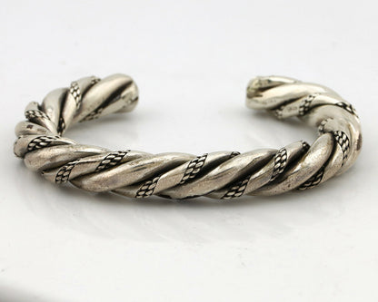 Navajo Handmade Bracelet .925 SOLID Silver Artist Signed D Circa 1980's