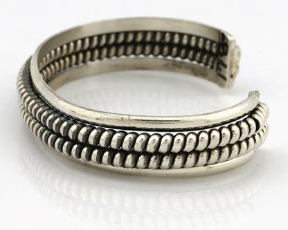 Navajo Handmade Bracelet .925 SOLID Silver Native Artist Signed Tahe Circa 1980s