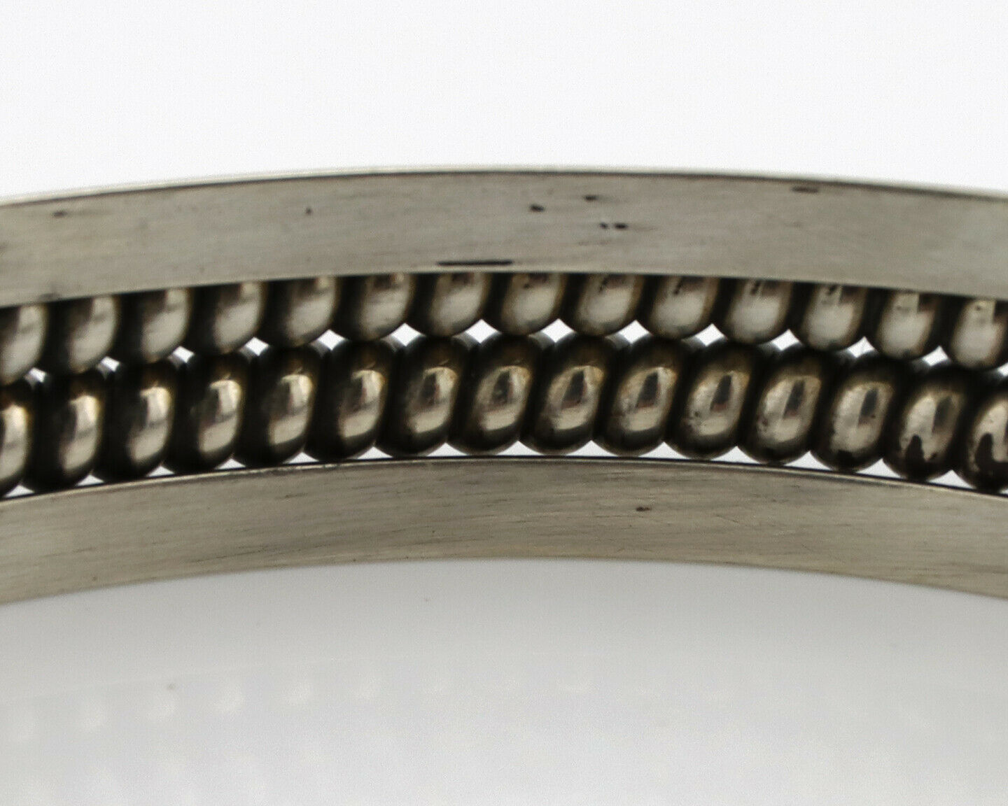 Navajo Handmade Bracelet .925 SOLID Silver Native Artist Signed Tahe Circa 1980s