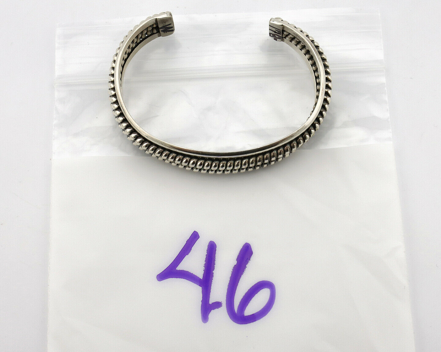 Navajo Handmade Bracelet .925 SOLID Silver Native Artist Signed Tahe Circa 1980s