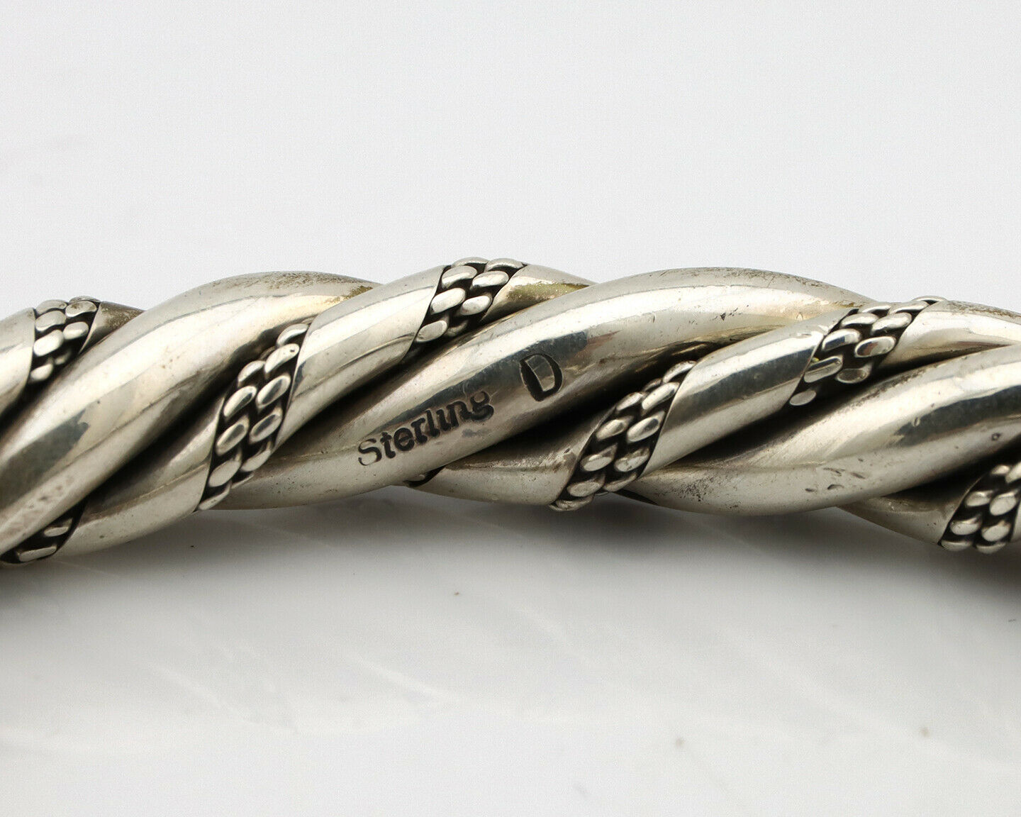 Navajo Handmade Bracelet .925 SOLID Silver Artist Signed D Circa 1980's