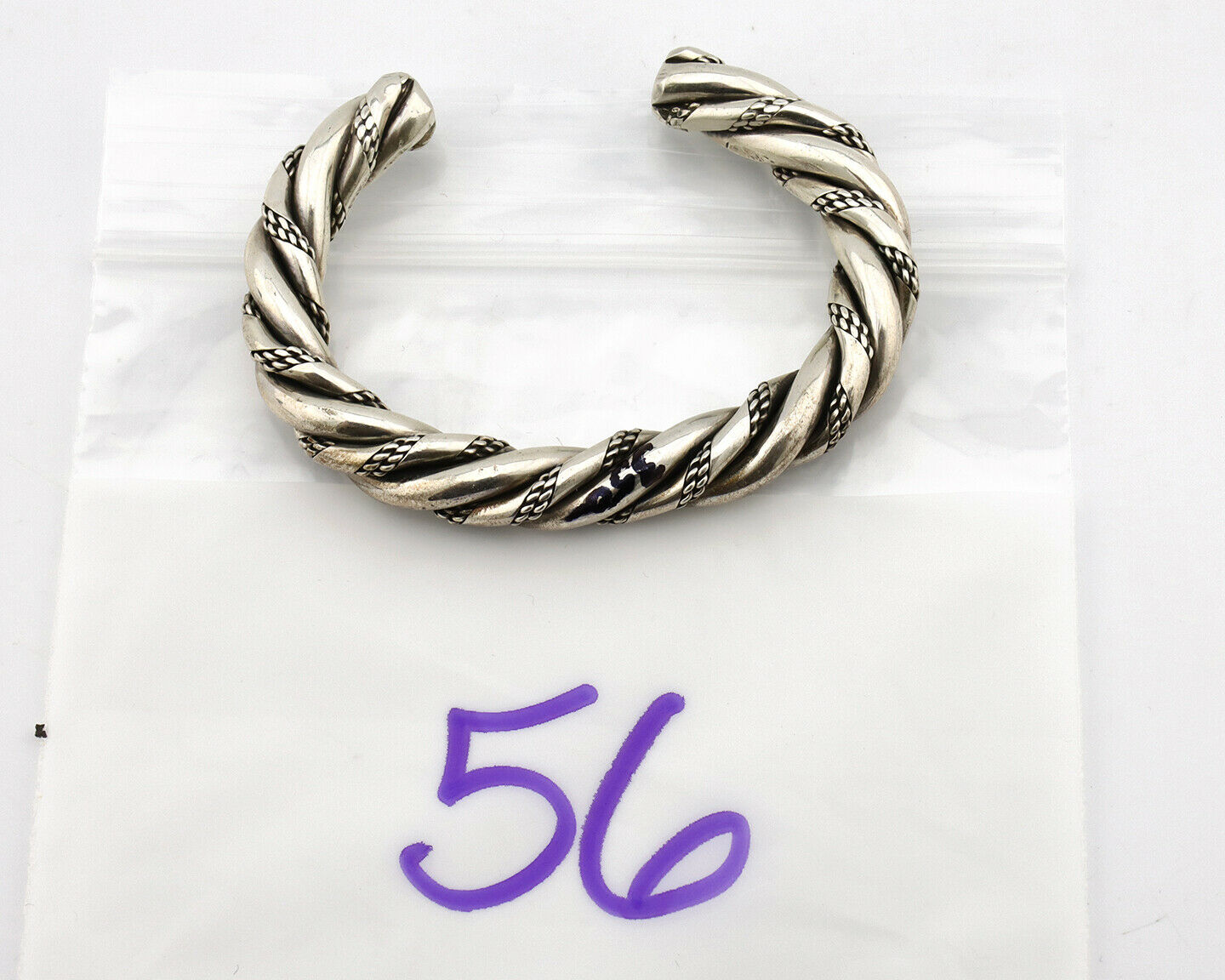 Navajo Handmade Bracelet .925 SOLID Silver Artist Signed D Circa 1980's