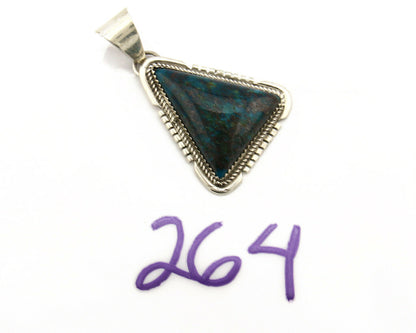 Navajo Pendant .925 Silver Diamond Turquoise Signed Artist A C.80's