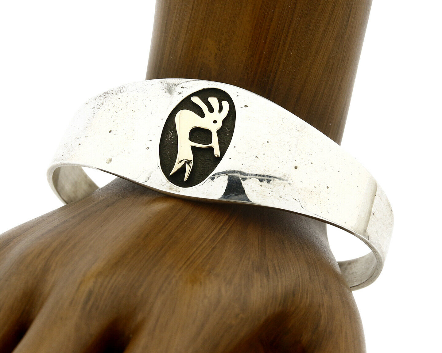 Navajo Bracelet .925 Silver & 14k Solid Gold MM Rogers and NJ Cuff C.80's