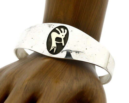 Navajo Bracelet .925 Silver & 14k Solid Gold MM Rogers and NJ Cuff C.80's