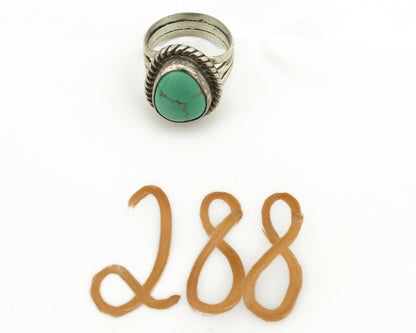 Navajo Ring .925 Silver Kingman Turquoise Native American Artist C.1980's