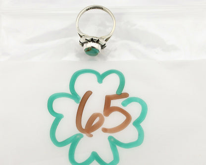 Navajo Ring .925 Silver Kingman Turquoise Artist Signed Gecko C.90's