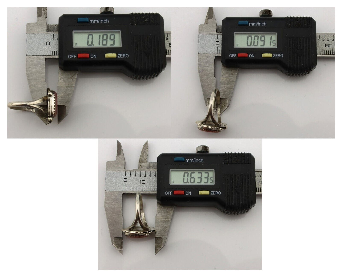 Navajo Ring .925 Silver Natural Pink Mussel Artist Signed Justin Morris C.80's