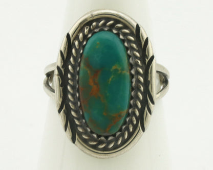 Navajo Ring .925 Silver Natural Turquoise Native American Artist C.1980's