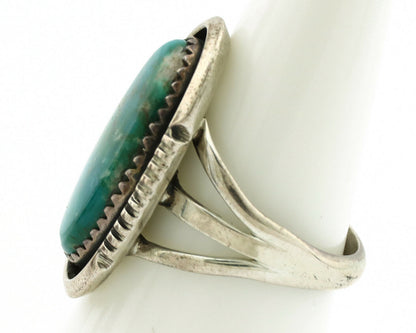 Navajo Ring .925 Silver Kingman Turquoise Native American Artist C.1980's