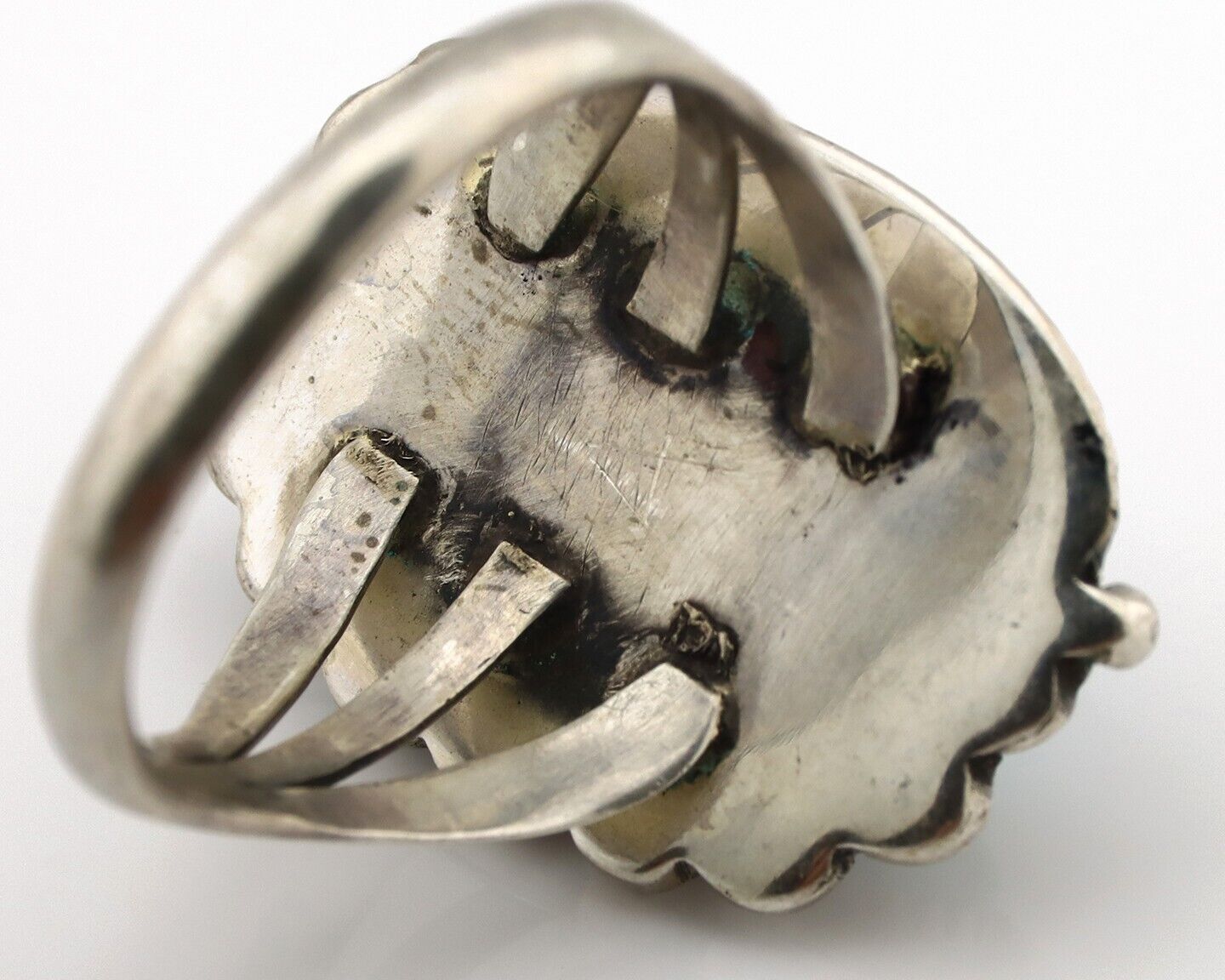 Navajo Ring .925 Silver Sleeping Beauty Turquoise Native American Artist C.80's