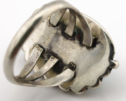 Navajo Ring .925 Silver Sleeping Beauty Turquoise Native American Artist C.80's