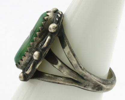 Navajo Ring .925 Silver Green Turquoise Artist Signed F C.80's