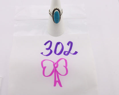 Navajo Handmade Ring 925 Silver Natural Blue Turquoise Native Artist C.80's