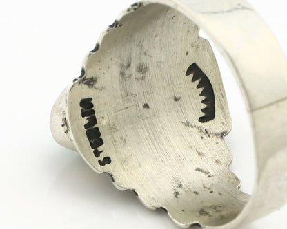Navajo Ring .925 Silver Kingman Turquoise Artist Signed Apache C.80's