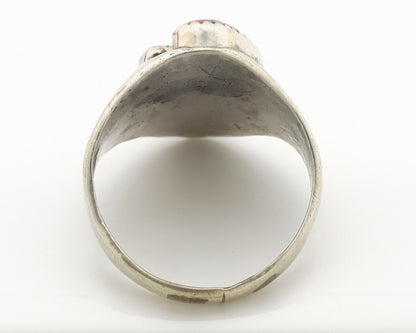 Zuni Ring .925 Silver Natural Turquoise & Coral Native American Artist C.1980's