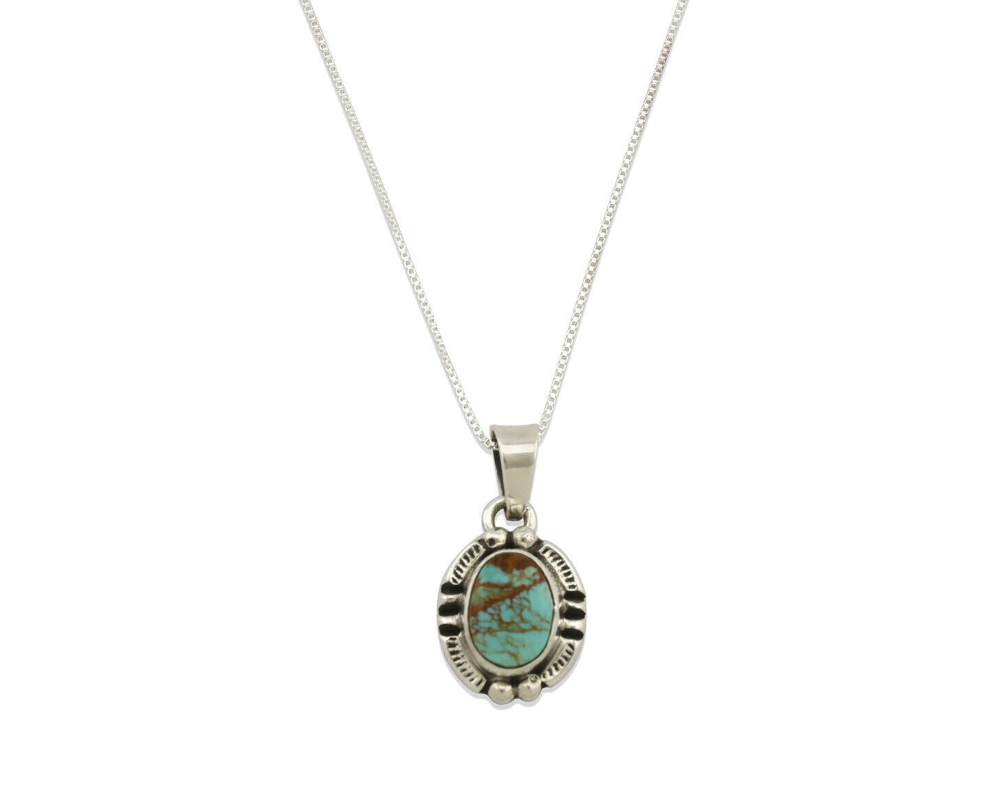 Navajo Pendant .925 Silver Kingman Turquoise Artist Signed Gecko C.80's